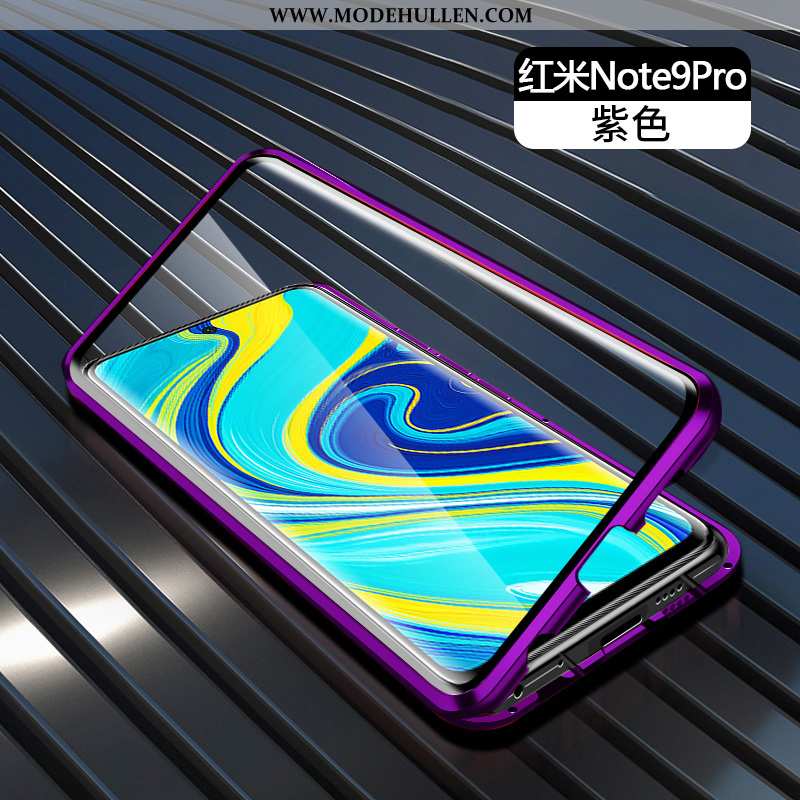 Hülle Xiaomi Redmi Note 9 Pro Trend Metall Rot Grenze Schutz Handy Transparent Grün