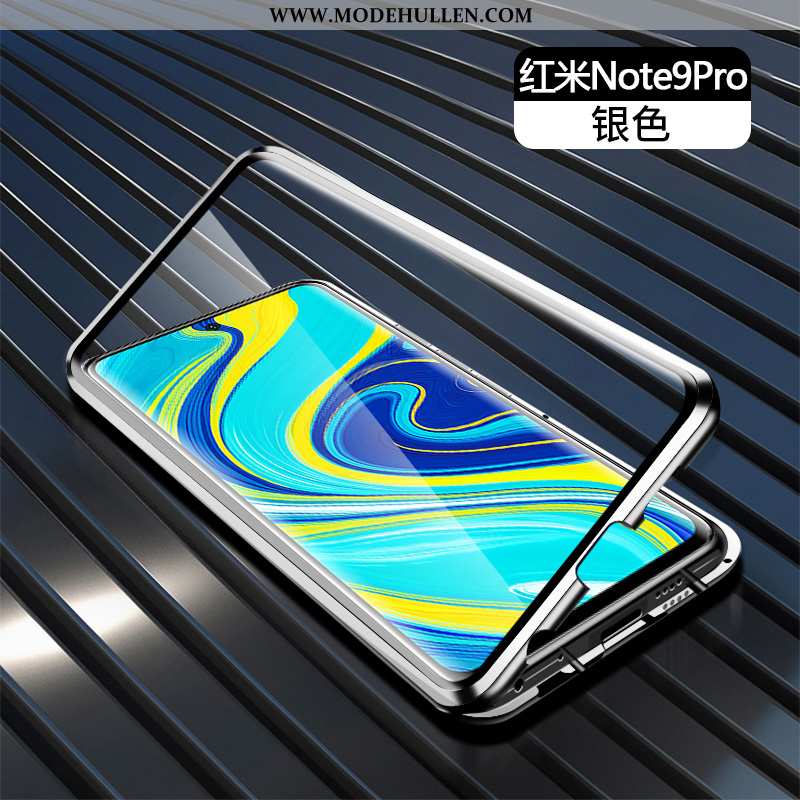 Hülle Xiaomi Redmi Note 9 Pro Trend Metall Rot Grenze Schutz Handy Transparent Grün