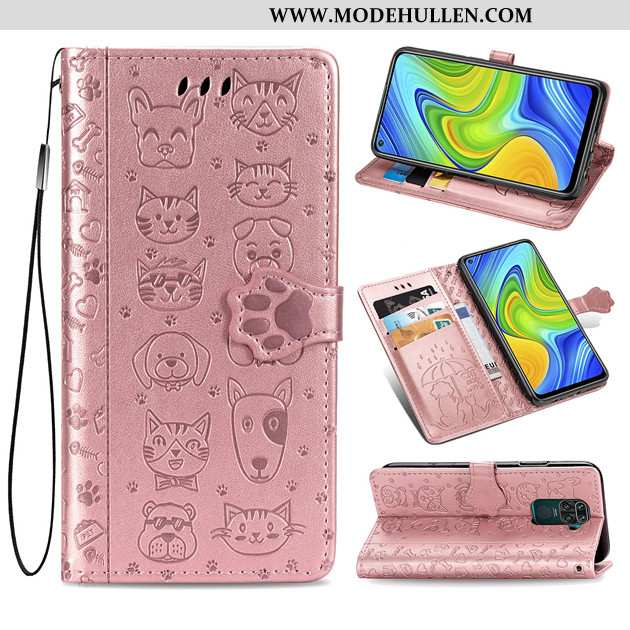 Hülle Xiaomi Redmi Note 9 Schutz Lederhülle Mini Rot Grün Handy Folio