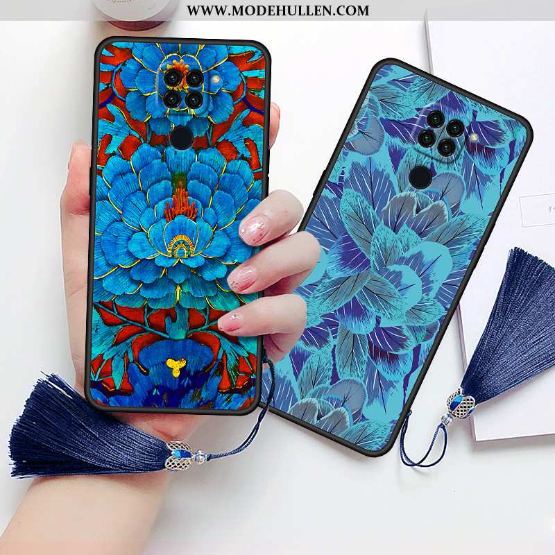 Hülle Xiaomi Redmi Note 9 Schutz Retro Blau Case Netto Rot Liebhaber Weiche