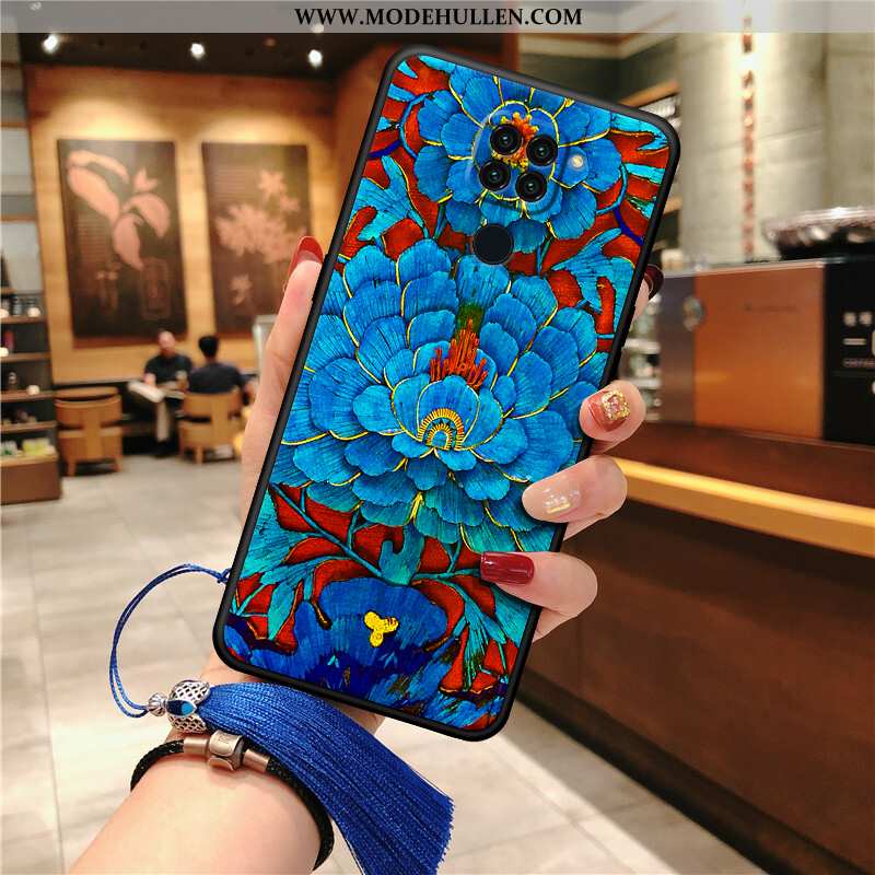 Hülle Xiaomi Redmi Note 9 Schutz Retro Blau Case Netto Rot Liebhaber Weiche