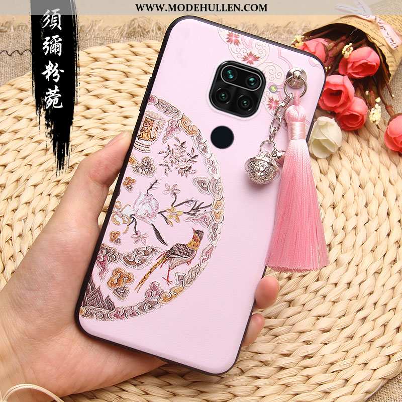 Hülle Xiaomi Redmi Note 9 Weiche Silikon Alles Inklusive Rot Chinesische Art Rosa Anti-sturz