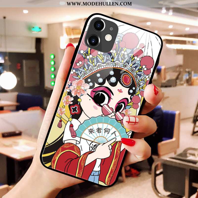 Hülle iPhone 11 Glas Persönlichkeit Silikon Liebhaber High-end Chinesische Art Kreativ Rote