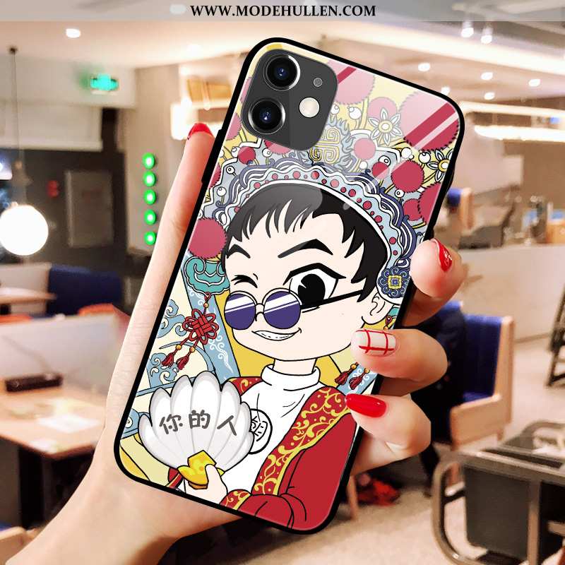 Hülle iPhone 11 Glas Persönlichkeit Silikon Liebhaber High-end Chinesische Art Kreativ Rote