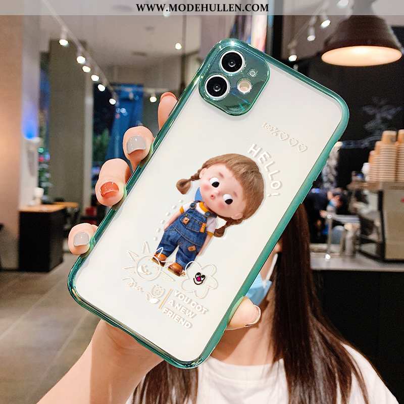 Hülle iPhone 11 Nubuck Karikatur Handy Grün Neu Transparent