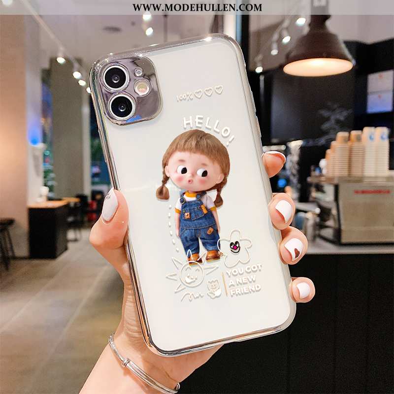 Hülle iPhone 11 Nubuck Karikatur Handy Grün Neu Transparent