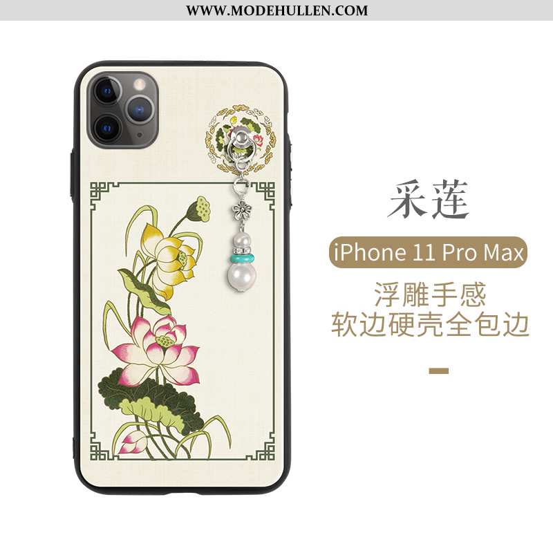 Hülle iPhone 11 Pro Dünne Silikon Super Handy Alles Inklusive Chinesische Art Grün