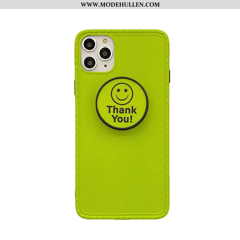 Hülle iPhone 11 Pro Halterung Smiley Grün Handy Fluo