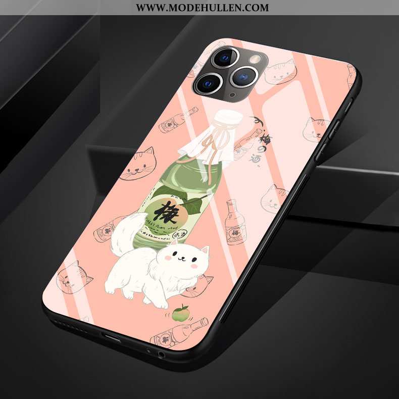 Hülle iPhone 11 Pro Max Glas Karikatur Häschen Schutz Affe Silikon Rosa