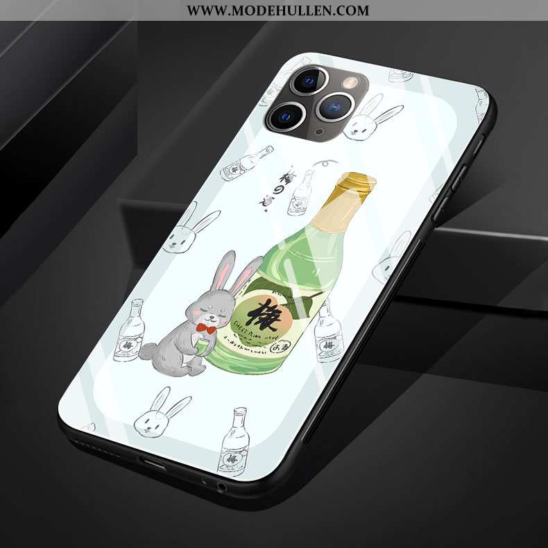 Hülle iPhone 11 Pro Max Glas Karikatur Häschen Schutz Affe Silikon Rosa