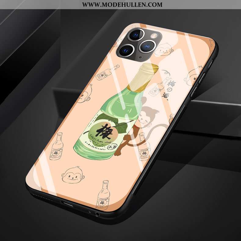 Hülle iPhone 11 Pro Max Glas Karikatur Häschen Schutz Affe Silikon Rosa