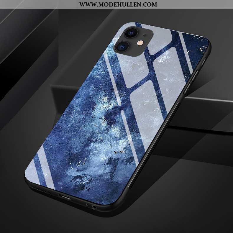Hülle iPhone 11 Pro Max Glas Muster Handy Einfach Schutz Sternenhimmel Blau