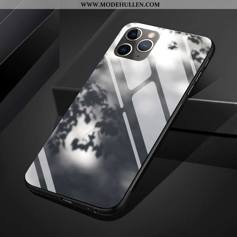 Hülle iPhone 11 Pro Max Glas Silikon Licht Handy Grau Wind