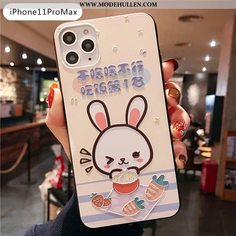 Hülle iPhone 11 Pro Max Kreativ Prägung Trend Nette Case Schutz Beige