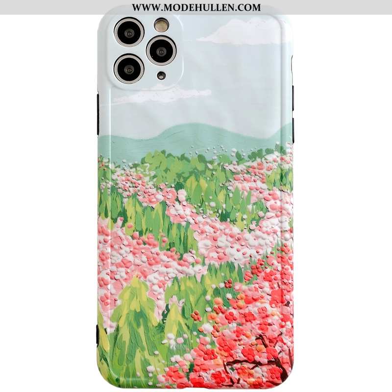 Hülle iPhone 11 Pro Max Kreativ Silikon Schutz Persönlichkeit Einfassung Kunst Wind Lila