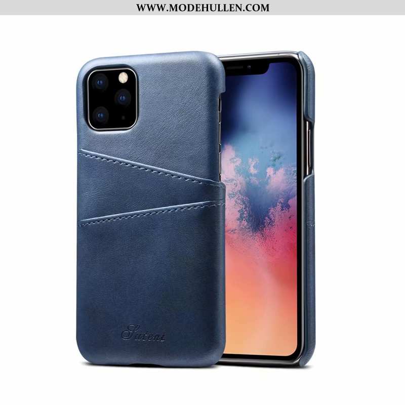 Hülle iPhone 11 Pro Max Leder Trend Case Super Karte Nubuck Business Braun