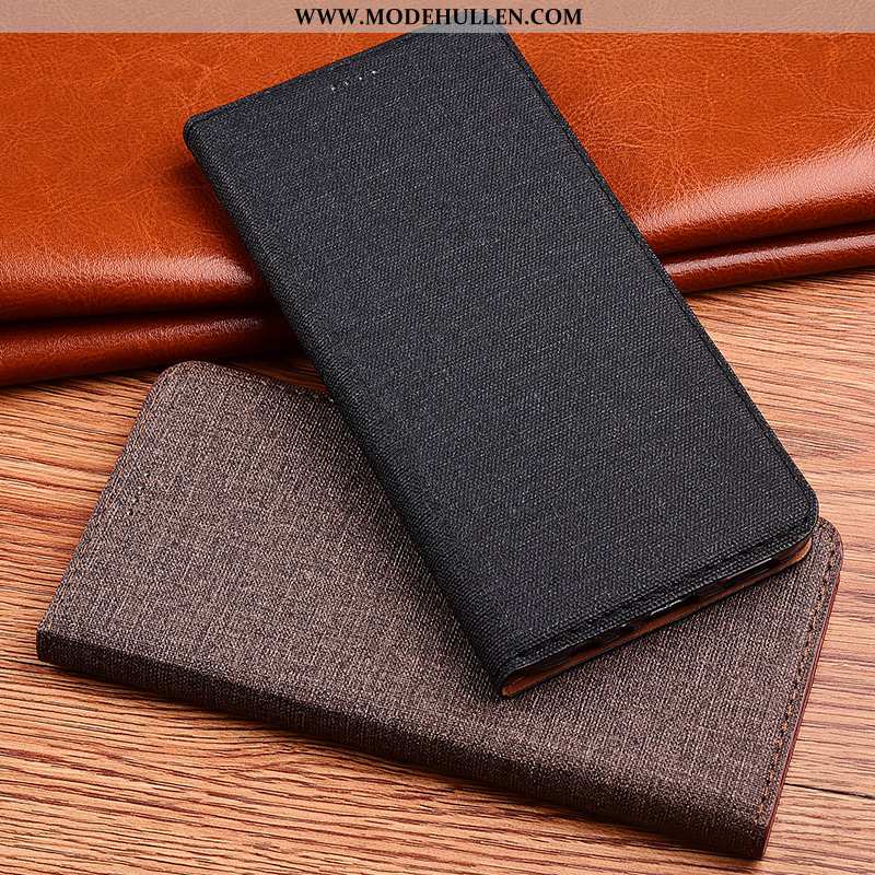 Hülle iPhone 11 Pro Max Lederhülle Silikon Case Schwarz Clamshell Einfach