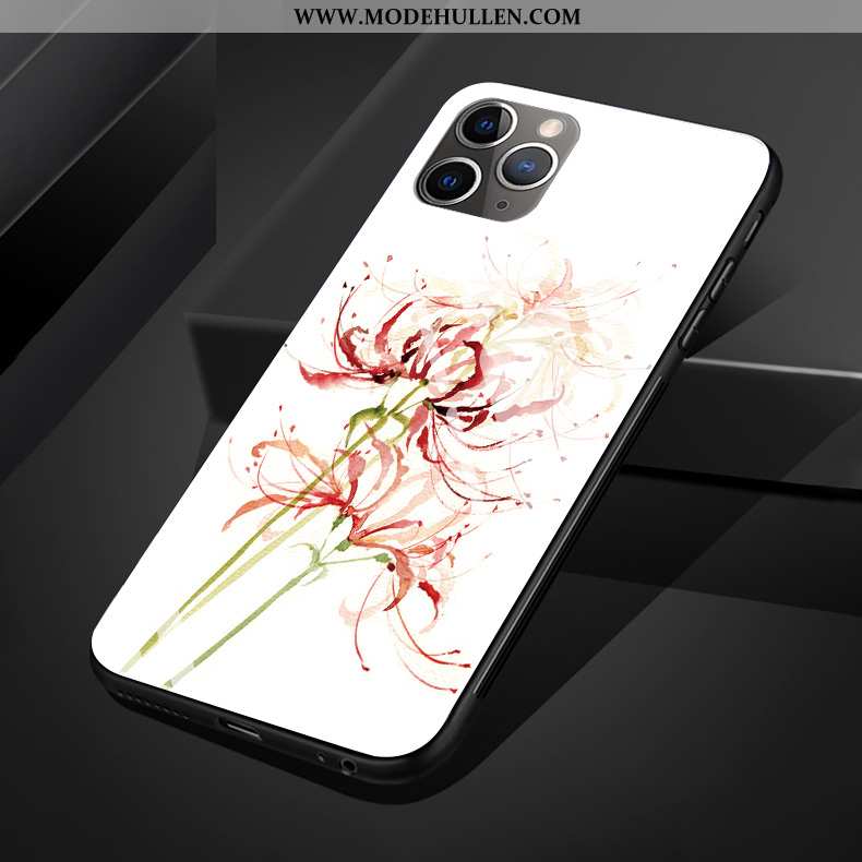 Hülle iPhone 11 Pro Max Schutz Glas Kunst Weiß Handy Chinesische Art Weiße