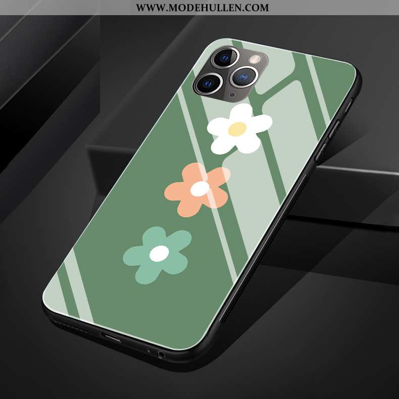 Hülle iPhone 11 Pro Max Schutz Glas Wind Einfach Handy Silikon Grün