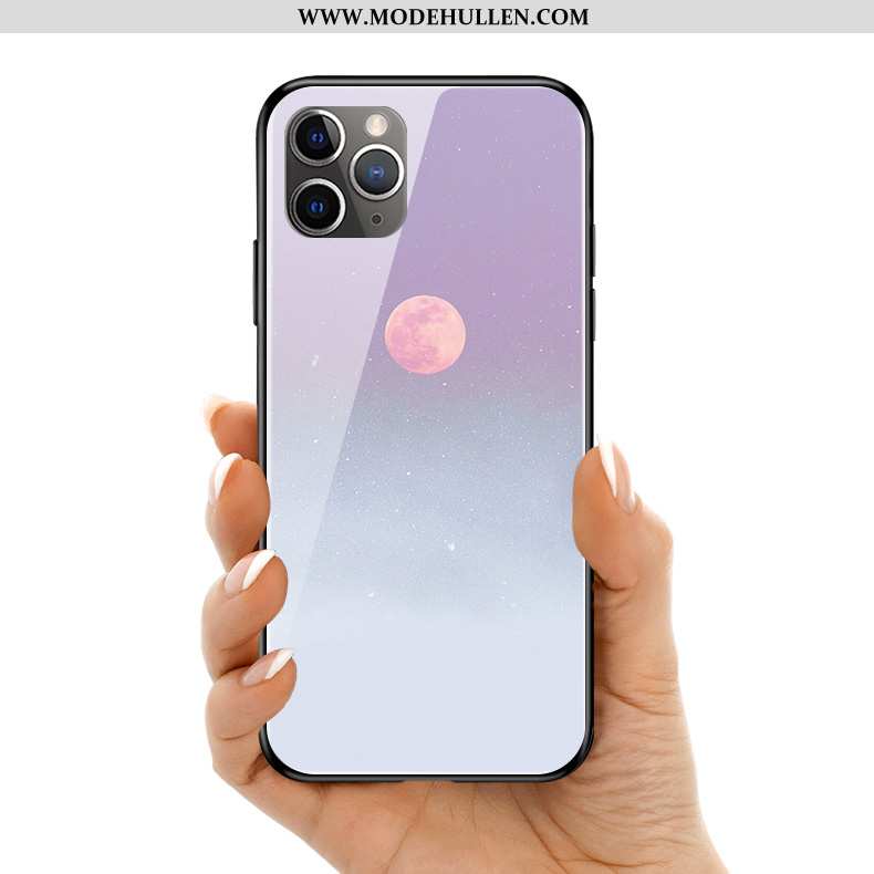 Hülle iPhone 11 Pro Max Silikon Schutz Case Lila Wind Glas Licht