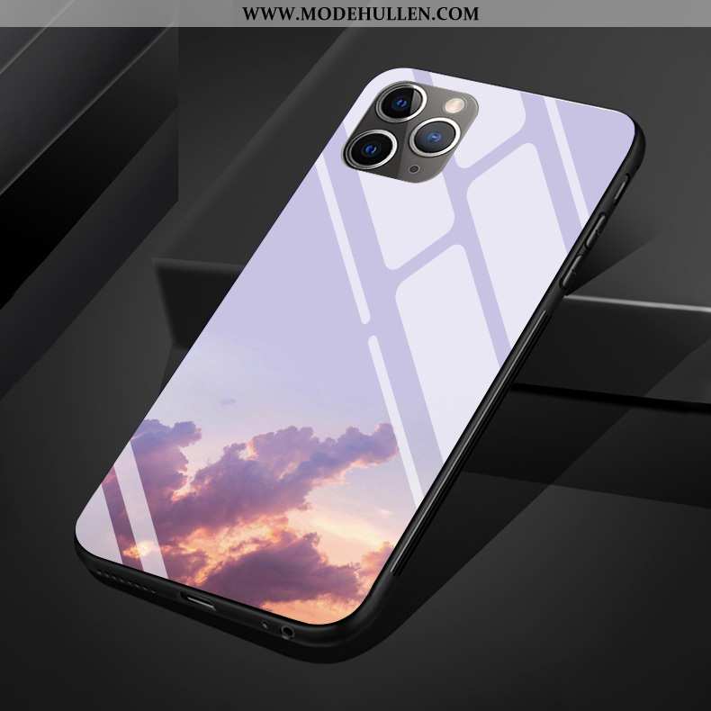 Hülle iPhone 11 Pro Max Silikon Schutz Case Lila Wind Glas Licht