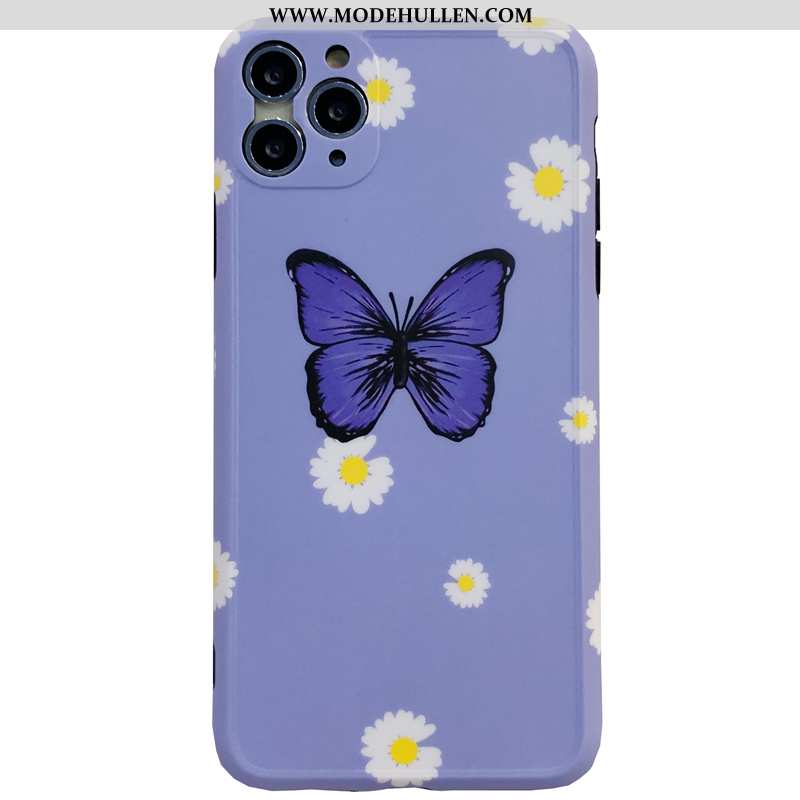 Hülle iPhone 11 Pro Max Silikon Schutz Case Schmetterling Anti-sturz Netto Rot Lila