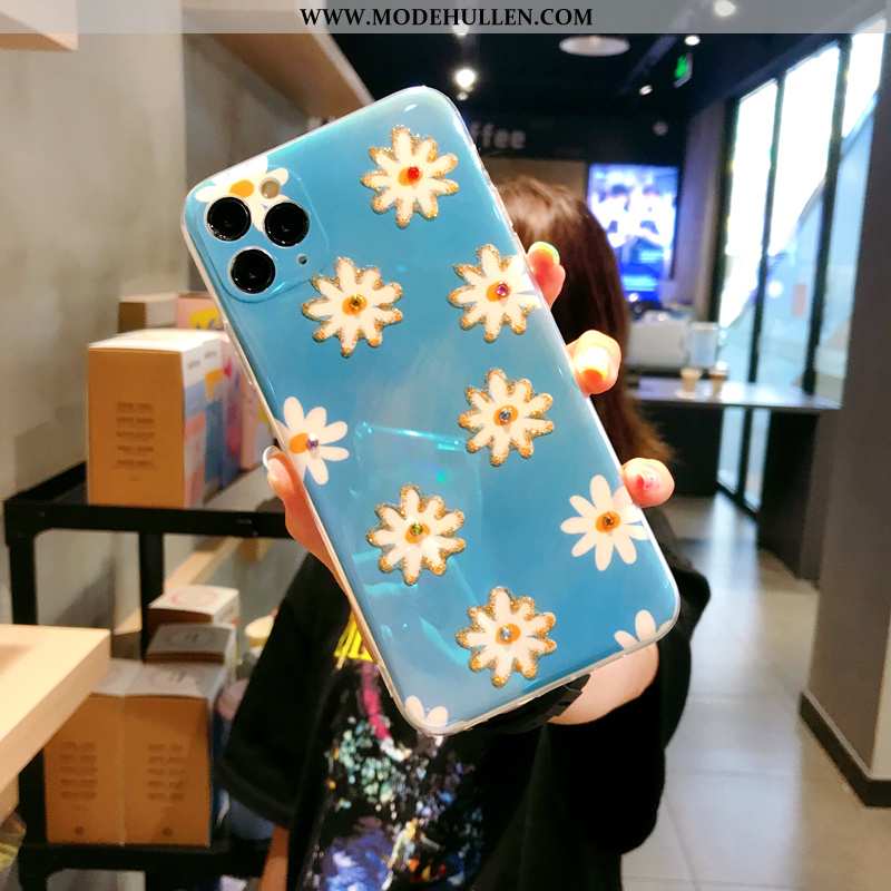 Hülle iPhone 11 Pro Weiche Silikon Strass Alles Inklusive Case Anti-sturz Blau