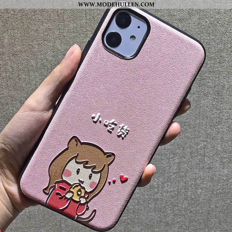 Hülle iPhone 11 Prägung Karikatur Rosa Liebhaber Schwer Seide Handy