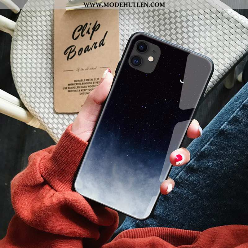 Hülle iPhone 11 Retro Trend Handy Dünne Kunst Netto Rot Kreativ Schwarz