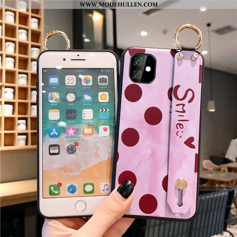 Hülle iPhone 11 Schutz Hängende Verzierungen Handy Case Trend Nette Rosa