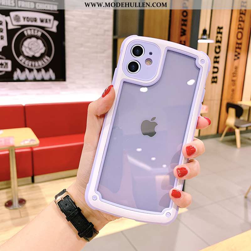 Hülle iPhone 11 Schutz Transparent Handy Lila Case Drache