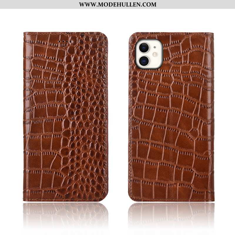 Hülle iPhone 11 Silikon Schutz Anti-sturz Case Muster Einfassung Handy Braun