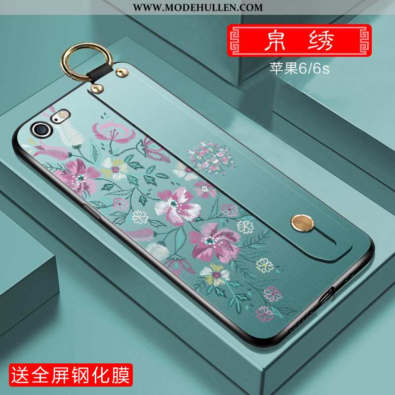 Hülle iPhone 6/6s Plus Silikon Chinesische Art Handy Alles Inklusive Anti-sturz Grün