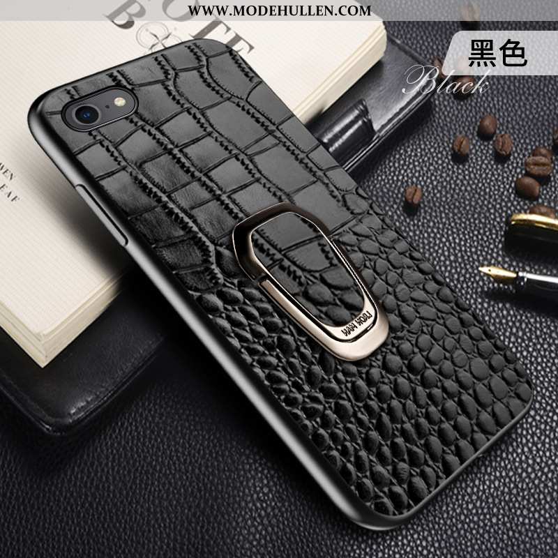 Hülle iPhone 6/6s Plus Trend Weiche Echt Leder Leder Case Alles Inklusive Schwarz