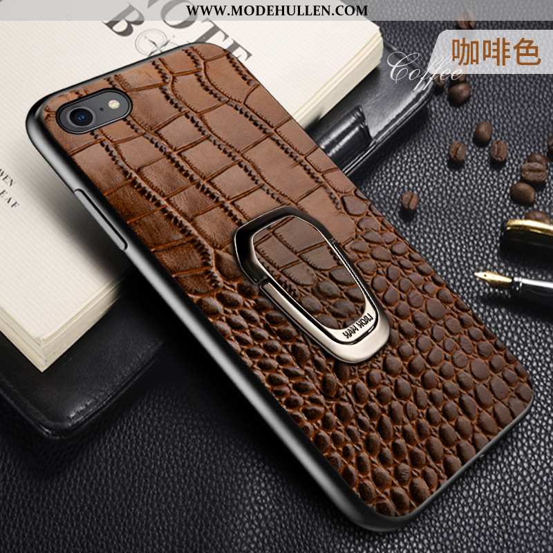 Hülle iPhone 6/6s Plus Trend Weiche Echt Leder Leder Case Alles Inklusive Schwarz