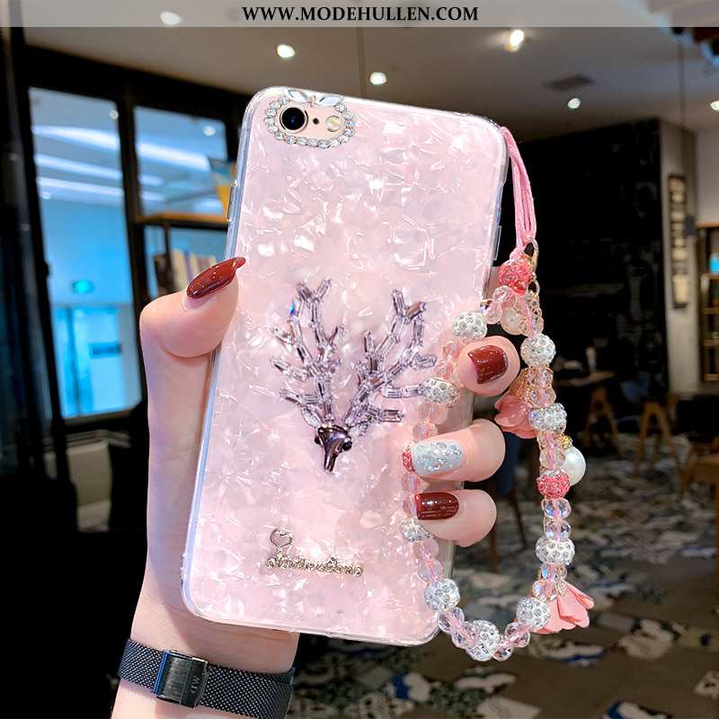 Hülle iPhone 6/6s Plus Weiche Strass Netto Rot Neu Einfassung Case Kreativ Rosa