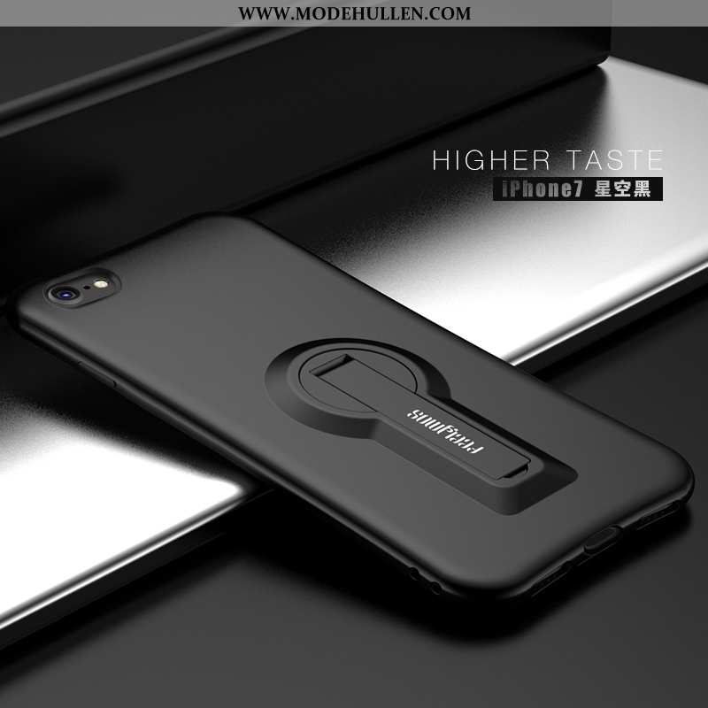 Hülle iPhone 7 Kreativ Trend Weiche Schwarz Silikon Handy Nubuck