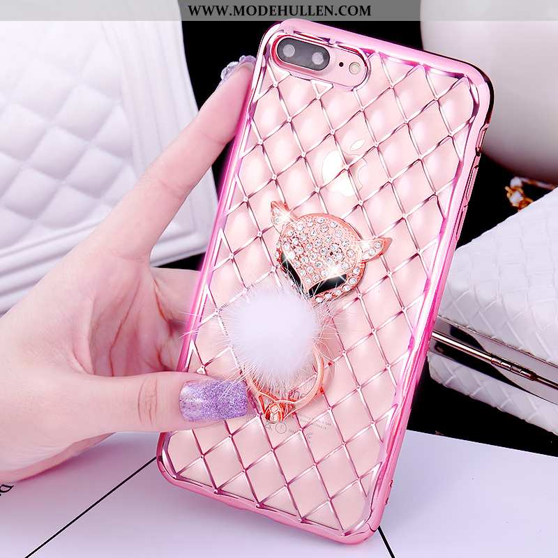 Hülle iPhone 7 Plus Nette Rosa Handy Ring Case Pu