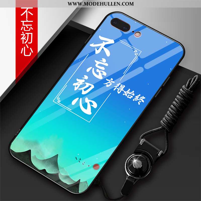 Hülle iPhone 7 Plus Persönlichkeit Kreativ Glas Blau Handy Hängende Verzierungen