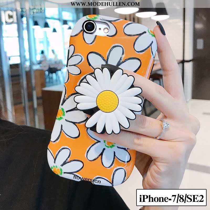 Hülle iPhone 7 Silikon Weiche Halterung Blumen Gelb Alles Inklusive Gelbe