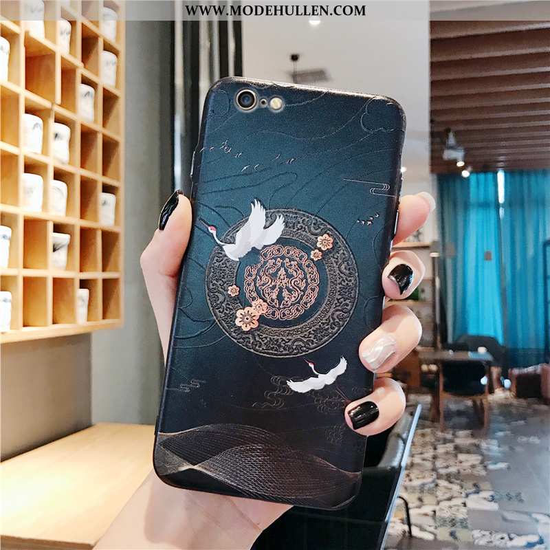 Hülle iPhone 7 Trend Silikon Mode Chinesische Art Schutz Case Schwarz