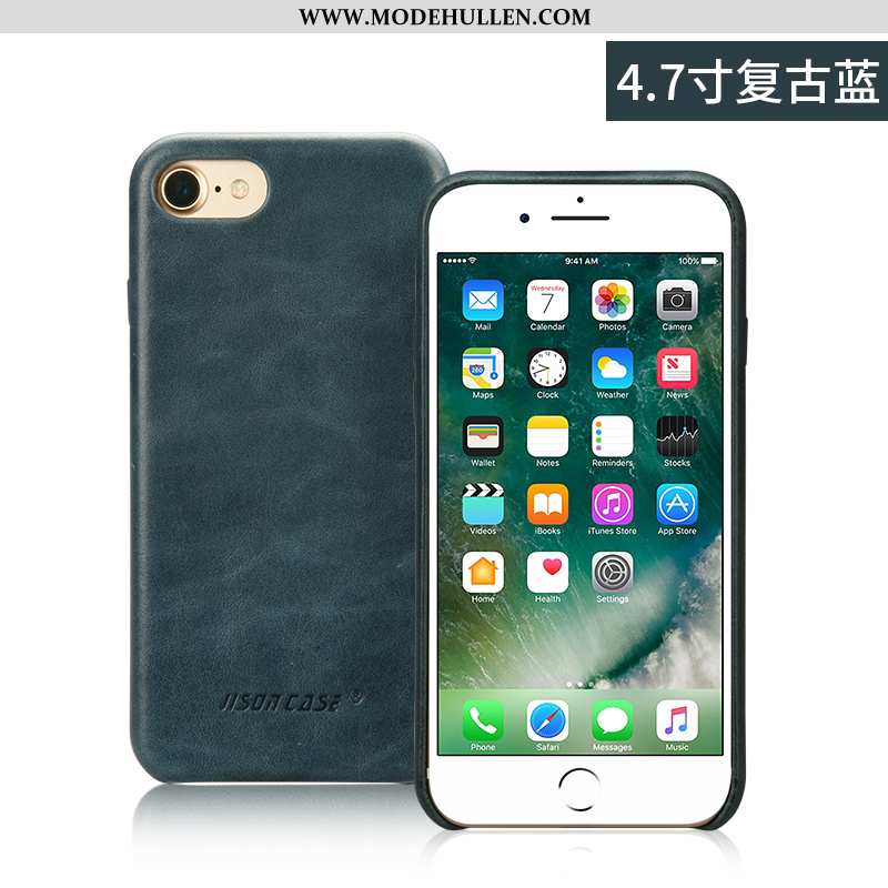 Hülle iPhone 8 Persönlichkeit Echt Leder Business Luxus Super Anti-sturz Braun
