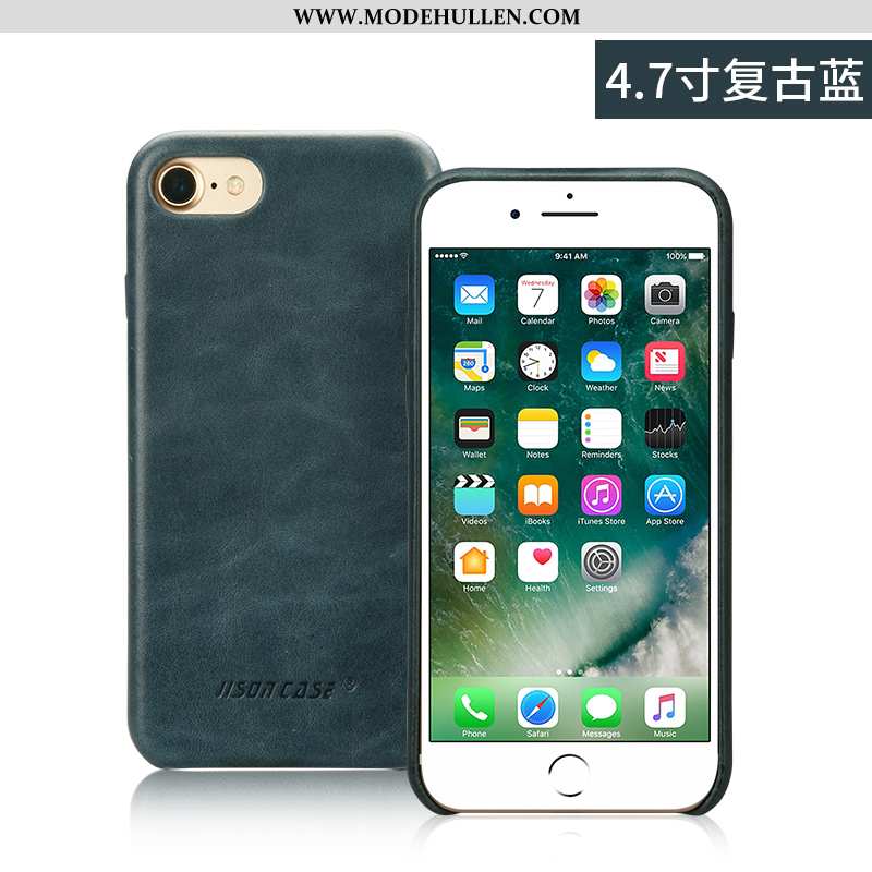 Hülle iPhone 8 Persönlichkeit Echt Leder Business Luxus Super Anti-sturz Braun