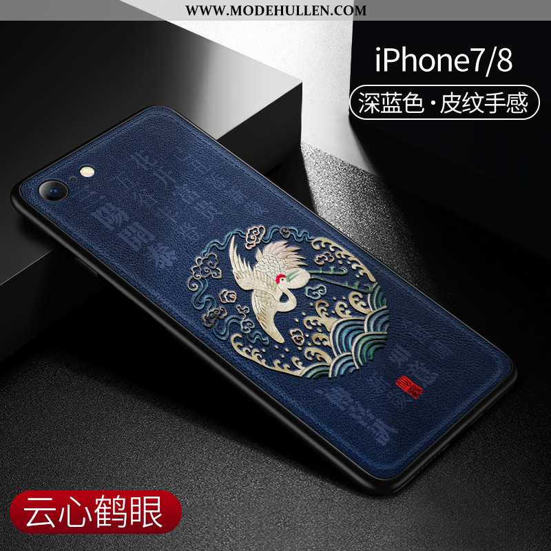 Hülle iPhone 8 Persönlichkeit Kreativ Silikon Trend Muster Anti-sturz Chinesische Art Grün