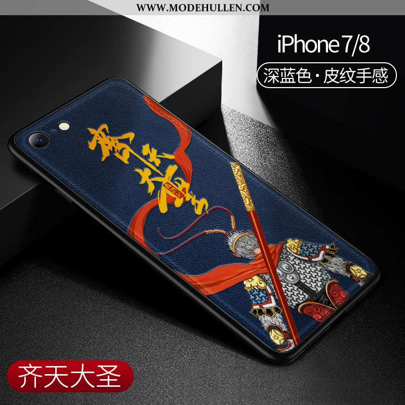 Hülle iPhone 8 Persönlichkeit Kreativ Silikon Trend Muster Anti-sturz Chinesische Art Grün