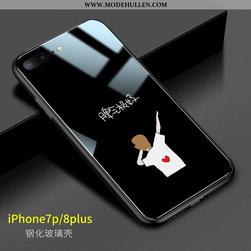 Hülle iPhone 8 Plus Glas Persönlichkeit Einfach Handy Liebhaber Schwer Weiße