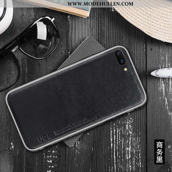 Hülle iPhone 8 Plus Leder Super Kreativ Einfach Qualität Dunkelblau Echt Leder