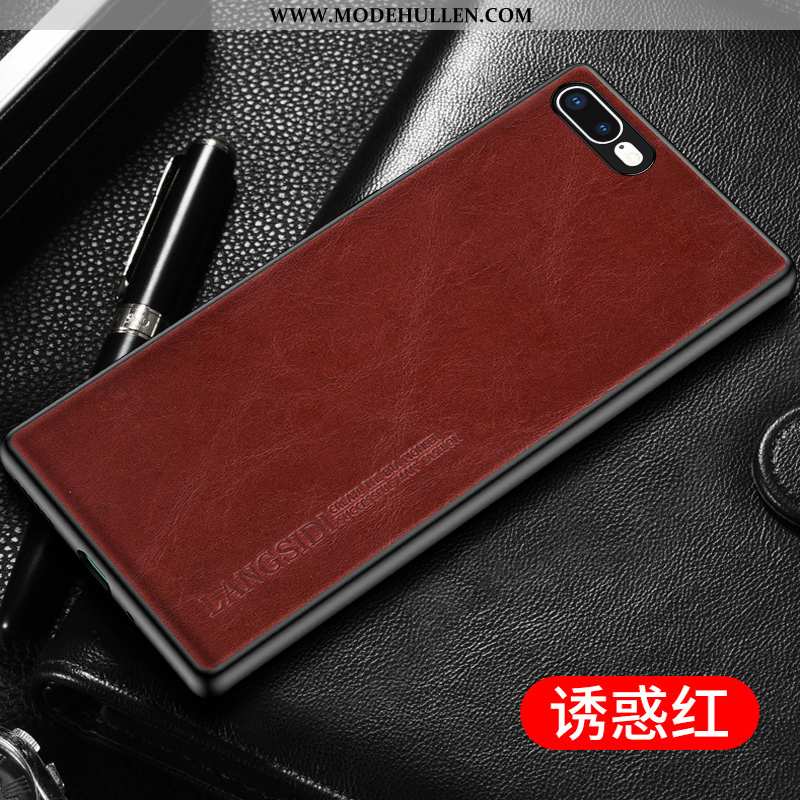 Hülle iPhone 8 Plus Luxus Persönlichkeit Hintere Abdeckung Angepasst Echt Leder Lederhülle Rote