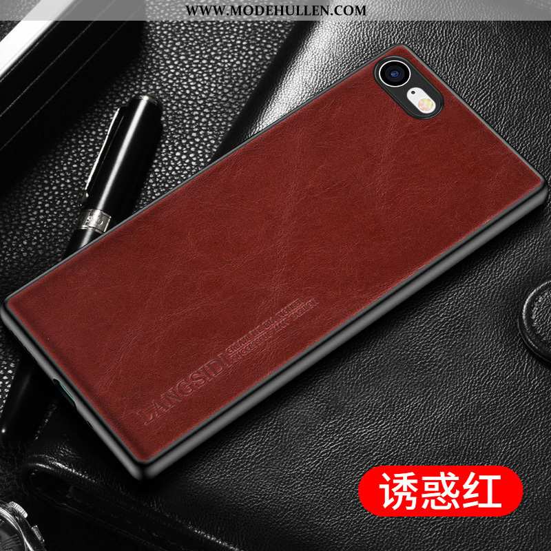 Hülle iPhone 8 Plus Luxus Persönlichkeit Hintere Abdeckung Angepasst Echt Leder Lederhülle Rote