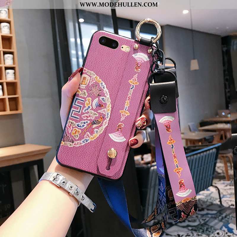 Hülle iPhone 8 Plus Retro Hängende Verzierungen Hängender Hals Palast Rosa Handy High-end